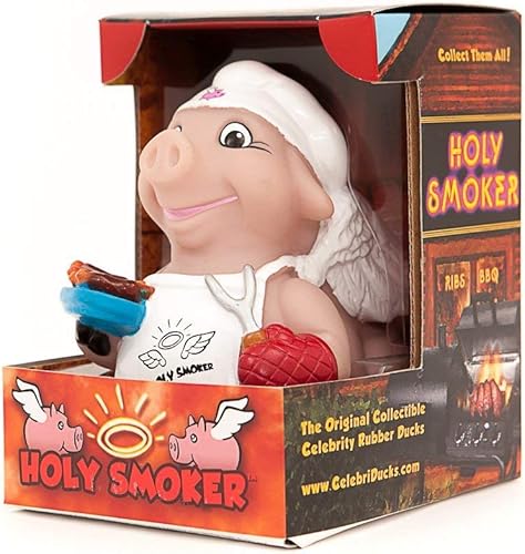 Miniatura 3 de CelebriDucks - Pato de goma flotante, Holy Smoker BBQ Pig - Regalos coleccionables para niños y adultos - Juguetes divertidos, seguros y sellados