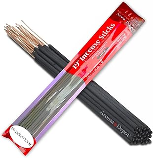 Aroma Depot Frankincense 19'' Most Exotic Incense Sticks Jumbo. Approx 27 to 30 Sticks Per Bundle. 19 Inch Extra Large, Each Natural Stick Burns for 3 to 4 Hours. Exotic Long-Lasting Fragrance.