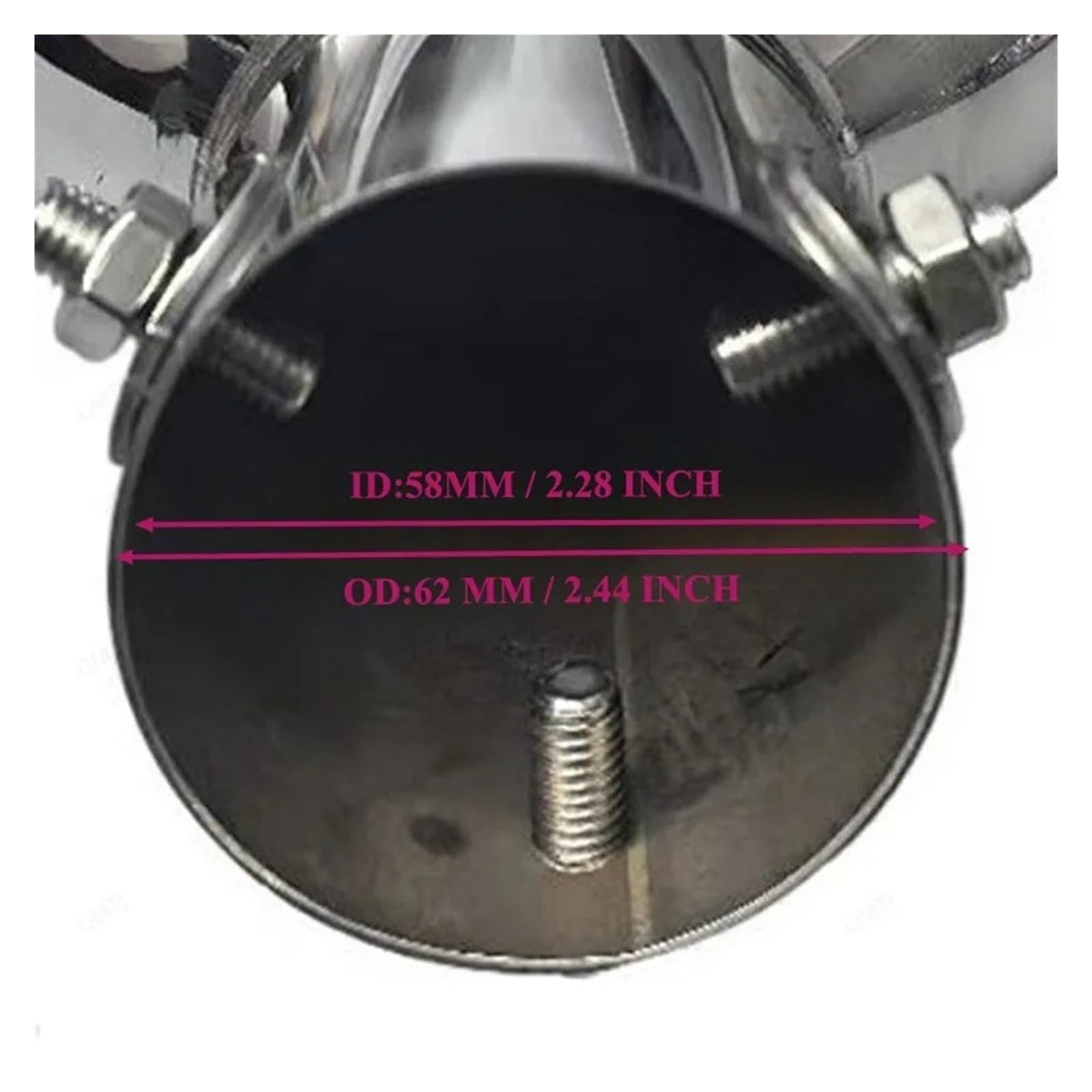 tubo di scarico dell'auto Terminale Di Scarico Universale A Doppia Uscita Marmitta Posteriore Tubo A Bocca Quadrata In Acciaio Inox Accessori Per Auto(Silver Straight)