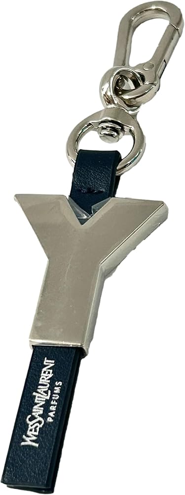 Yves Saint Laurent YSL Y (Navy Blue & Silver) Key Ring (2899) at