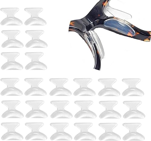 Almohadillas antideslizantes para la nariz de silicona en forma de mariposa, 13 pares de almohadillas adhesivas suaves antideslizantes para gafas de
