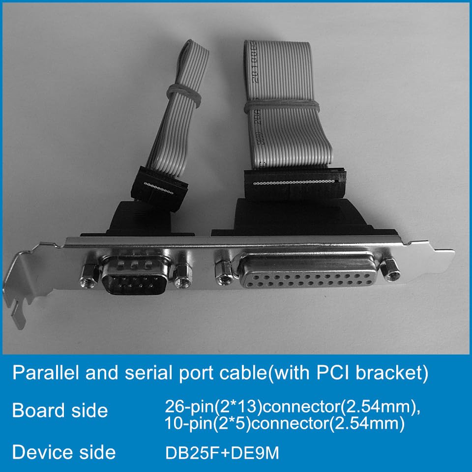 Connector # PCI String with 25 pin LPT Baffle line 9 pin COM Switching Printer encryption Dog - (Color: Grey)