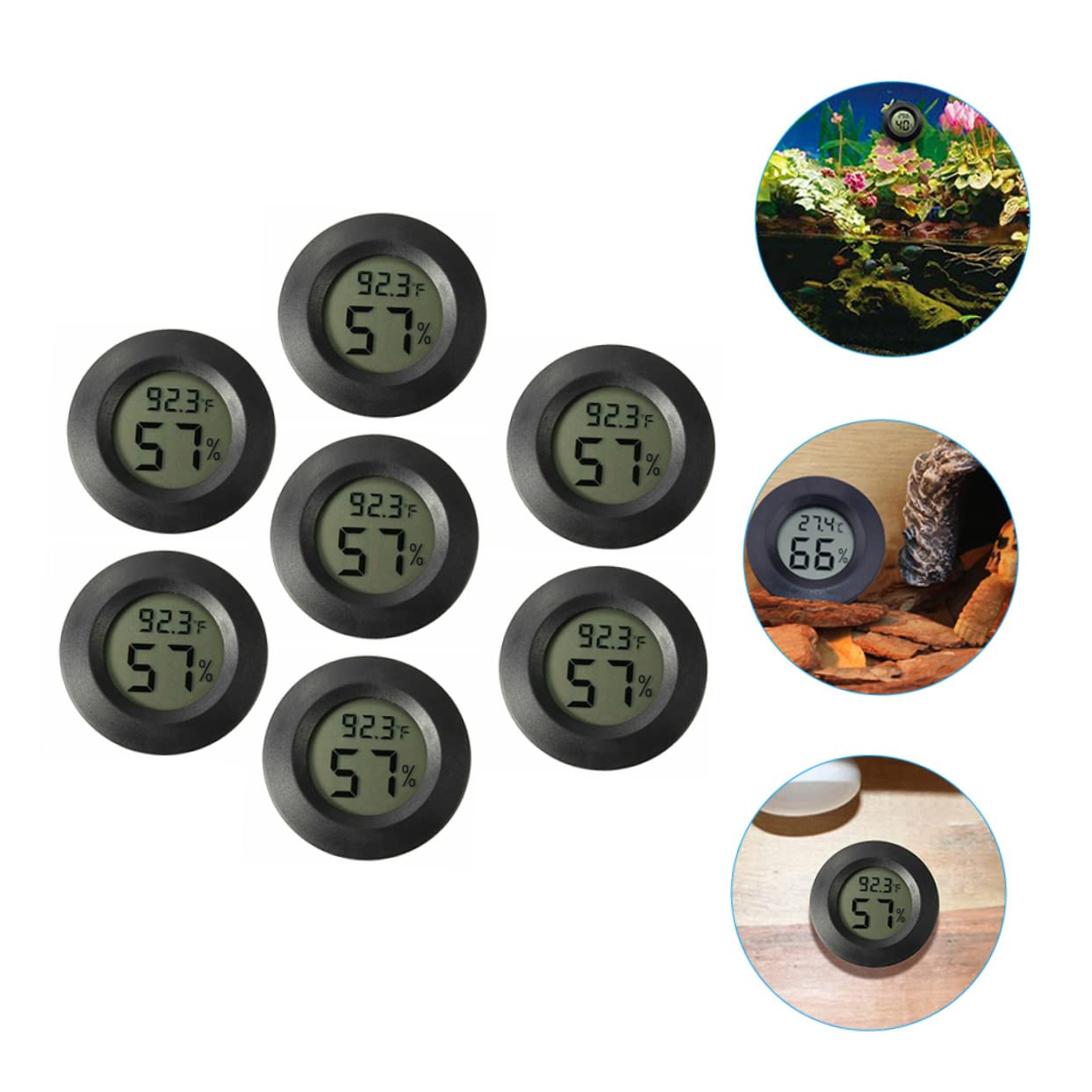 Kisangel 21piezas Mini Digital Higrómetro Para Terrarios Medidor De Temperatura y Humedad Accesorios Para Hábitat De Reptiles Pantalla Digital Uso Interior y Exterior