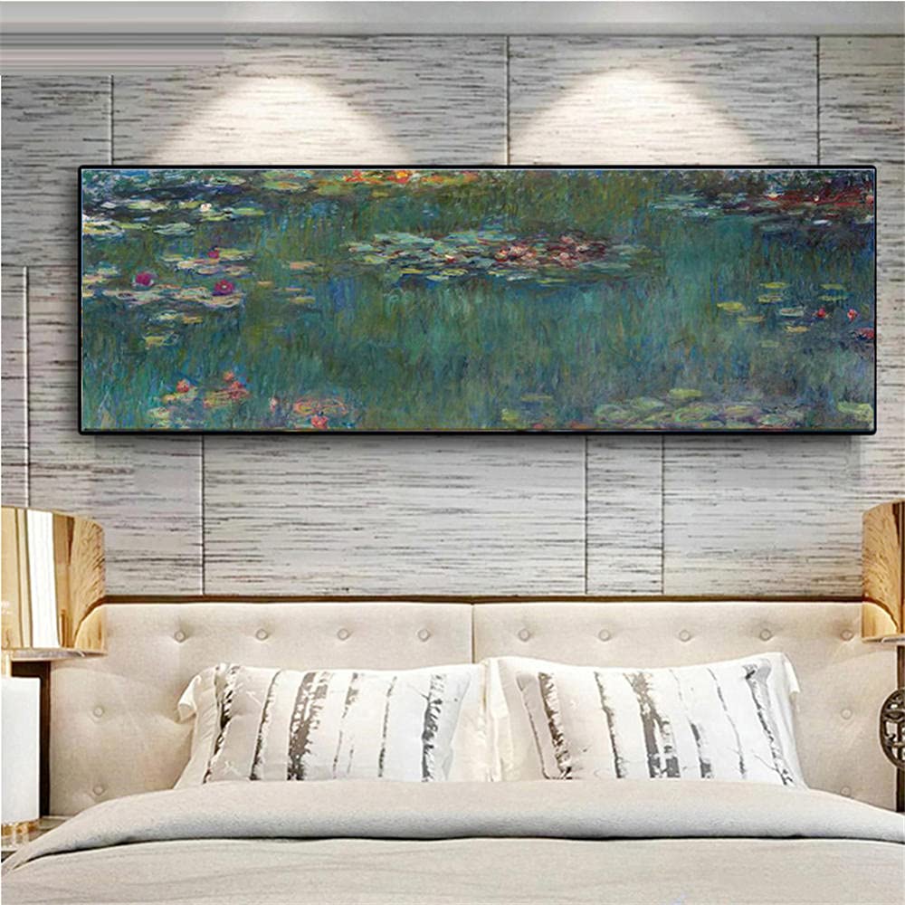 5D DIY Diamond Painting,Monet Nymphéas,Diamond Painting,Grande Peinture de Broderie De Foret Round Complet,Broderie Diamant Kit pour Adultes, Artisanat Décor Murale À La Maison(70x200cm,28x80in)-J3480
