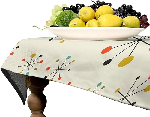 Miniatura 627 de Mantel floral hippie, diseño retro de los años 70, naranja, rosa, azul, floral, bohemio, estampado estético de margaritas, para fiesta, picnic