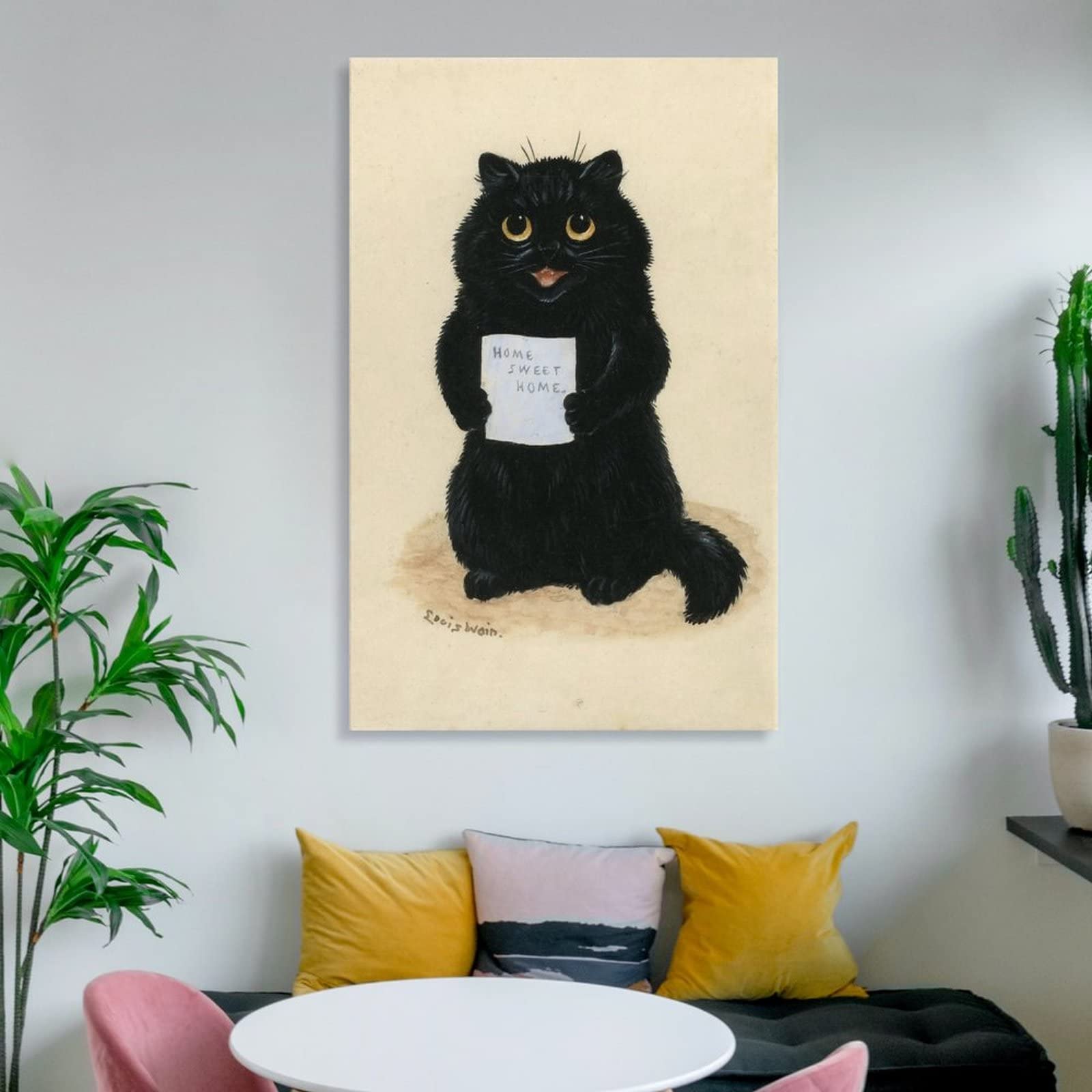 ' Sweet  '　絵画　「ホームスイートホーム」 Amazon.co.jp: Louis Wainルイス・ウェイン画家の絵画【ホーム