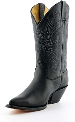 Stivali Donna Camperos Texani Stile Western Marroni Con Fantasia Floreale Fiori Turchesi Cuciti - Foto 2