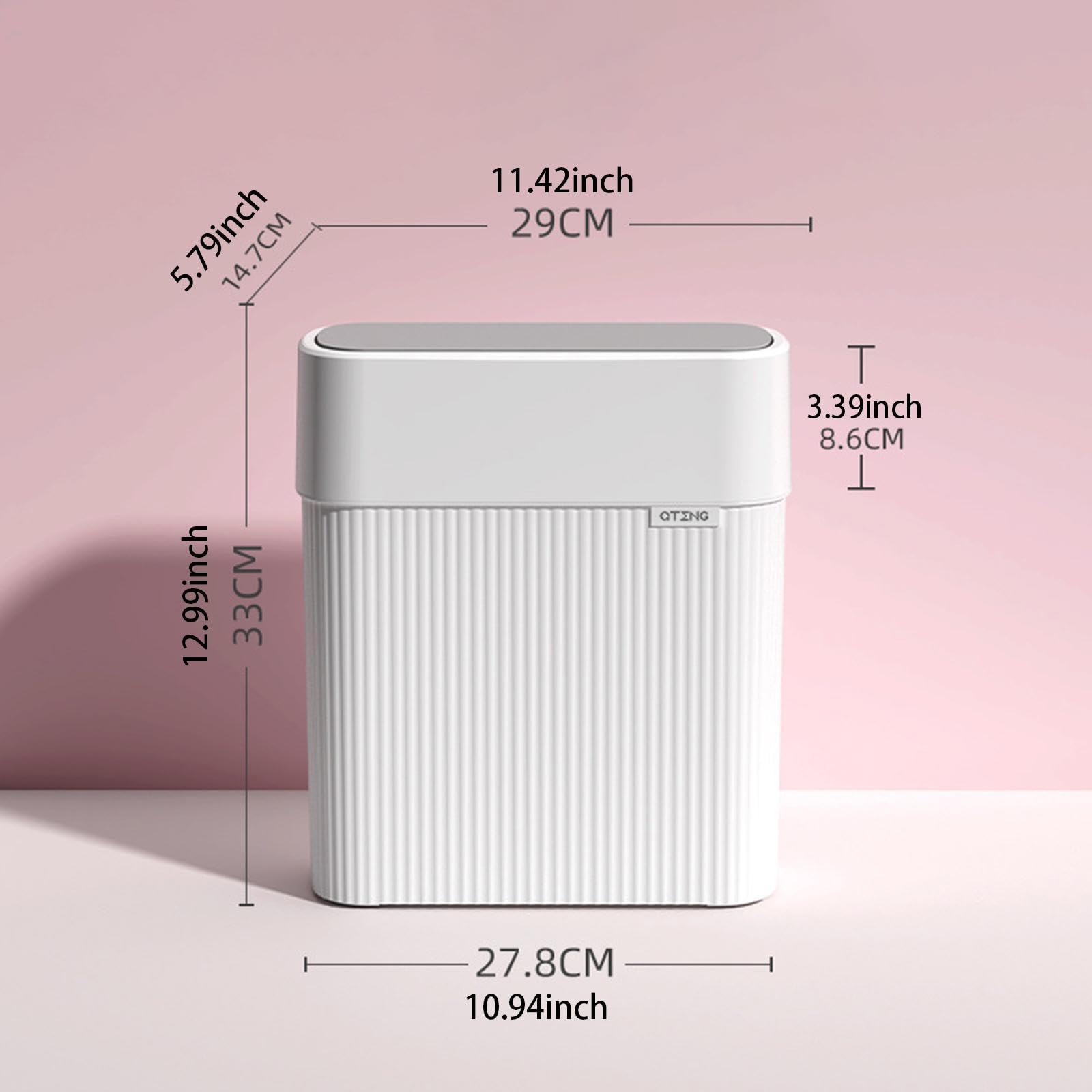 CALANDIS® Household Trash Can Waterproof Press Lid Bin for Living Room Bathroom Office White | Trash Cans & Wastebaskets | Household Supplies & Cleaning 1