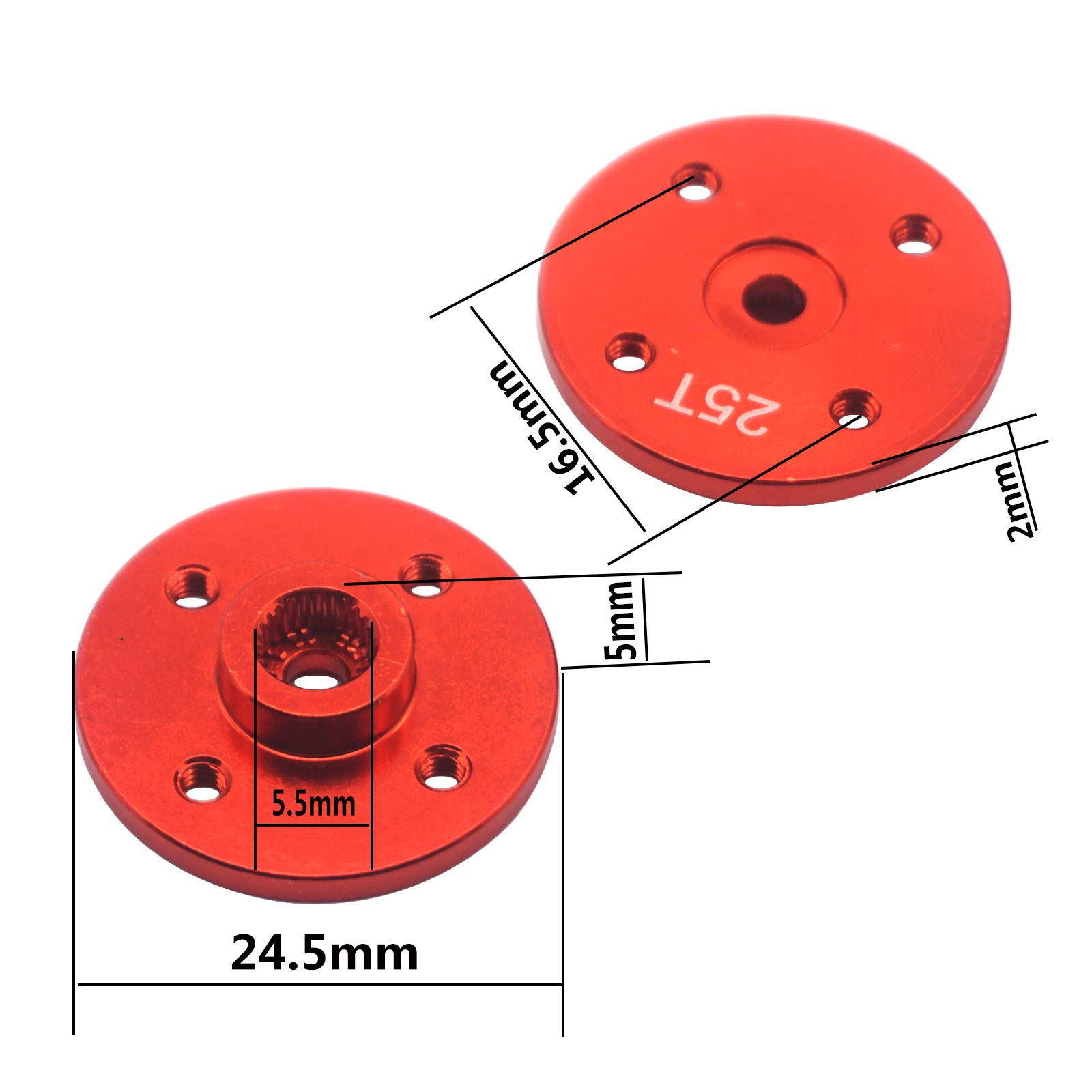 CNC Aluminum Servo Arm M3 - 25T , Red, for MG995 MG946R MG996R MG945 S3003