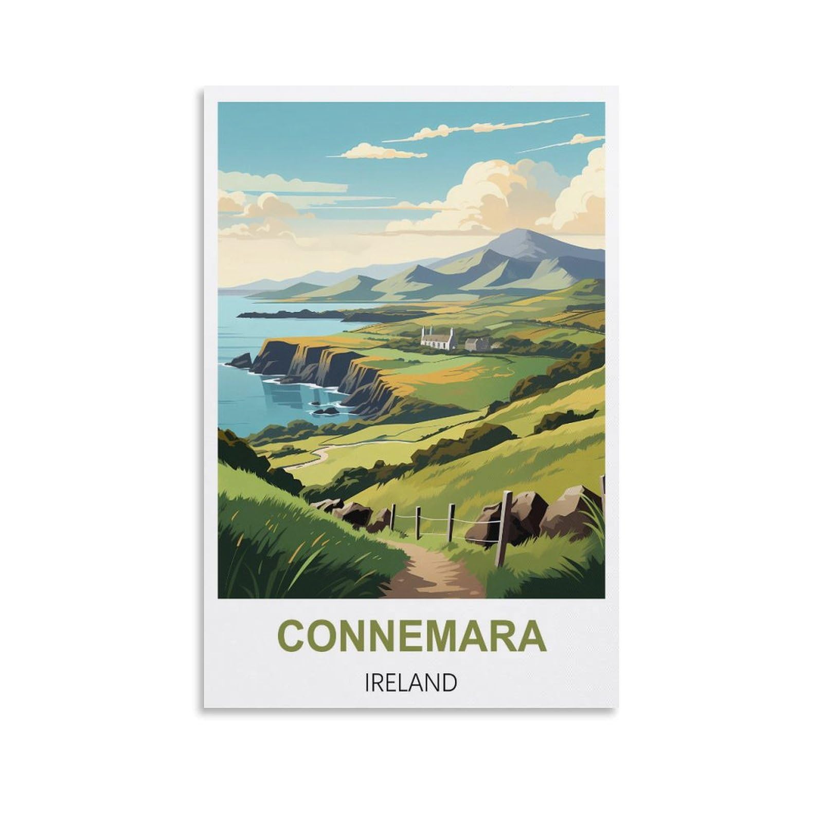 Vintage Metal Tin Signs,Connemara Ireland,Art Plaque Poster Wall Decor for Home Tool Room Bar Club Restaurant Cafe 30x30cm