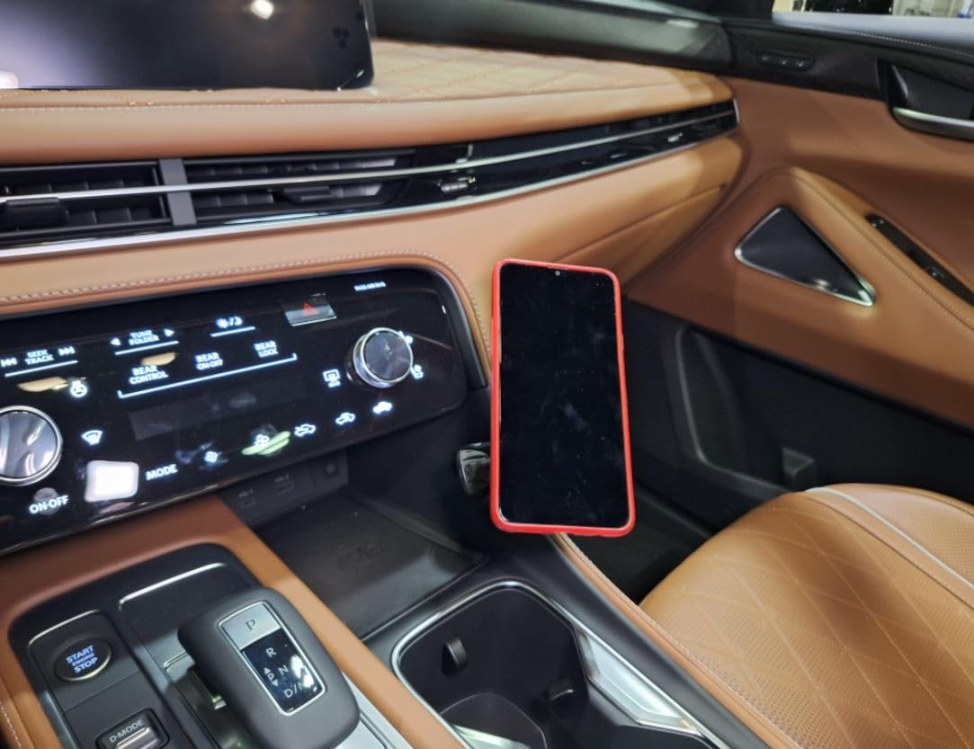 Black Horse USA Phone Mount for Infiniti QX60 2022-2025 | Dashboard Phone Holder Clamps onto The Center Console (15W Fast Charger for Mag Safe)