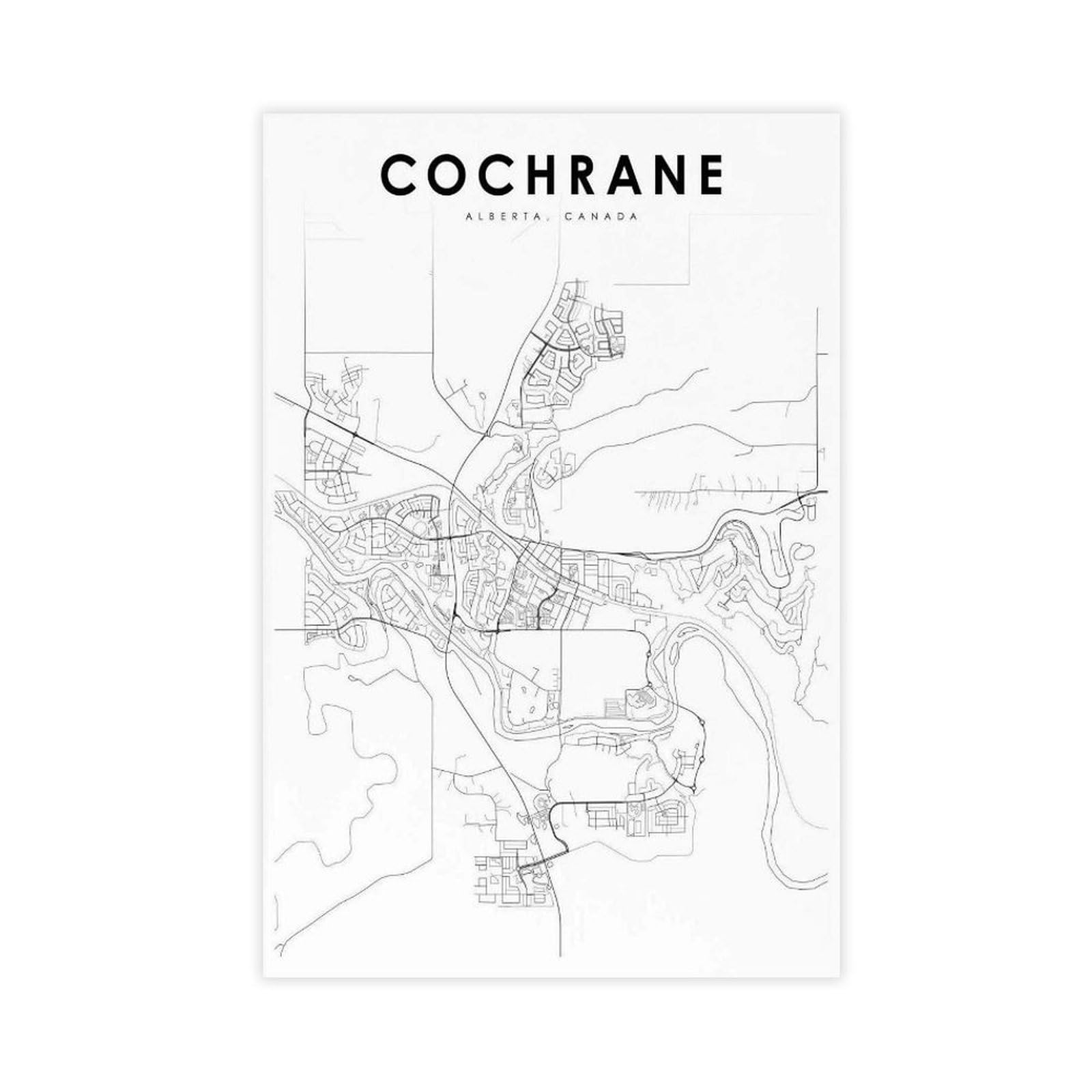 Carte de l'Alberta impression sur toile haute definition decoration interieure 60x90cm