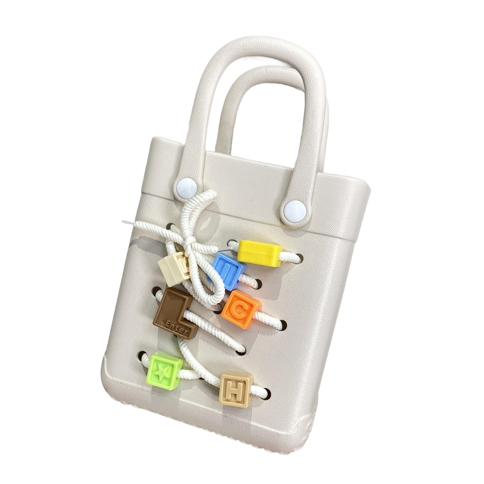 Beach Tote Bag with Holes Open Tote Bag Washable Beach Basket Bag Pool Beach-image-9