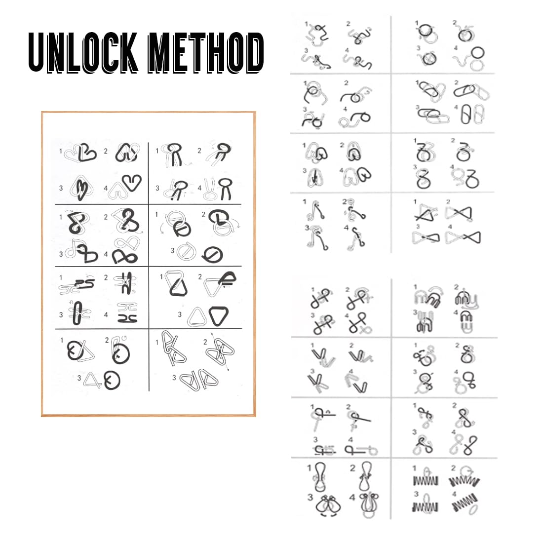Rompicapo Metallo, 24 Pezzi Metallo Rompicapo Set, Giochi Rompicapo Gioco Intelligenza, Educativi IQ Test, Classico Rompicapi Perfetto Classico, Puzzle Educativo Intelligenza per Adulti e Bambini