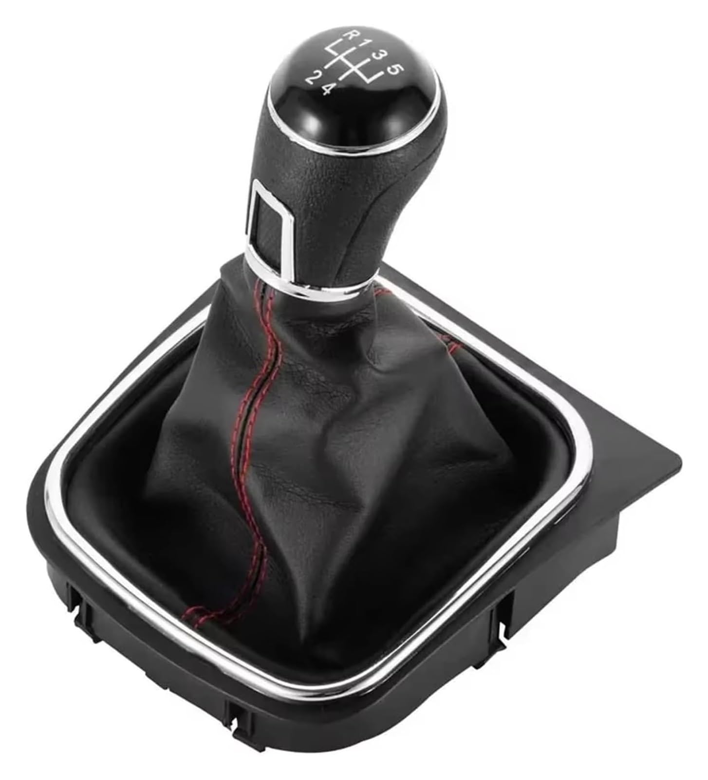Pomelli Leva Cambio Auto Per VW Per Golf 5 6 Per Jetta V VI Per Scirocco Pomello Del Cambio A 5/6 Velocità E Cuffia In Pelle Nera(6 Speed)