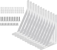 Vista 11 de Soportes de Estante de 18 Pulgadas x 12 Pulgadas, Soportes de Estante Resistente de 4, 6, 8, 10, 12, 14, 16, 18, 20 Pulgadas, Soportes en L