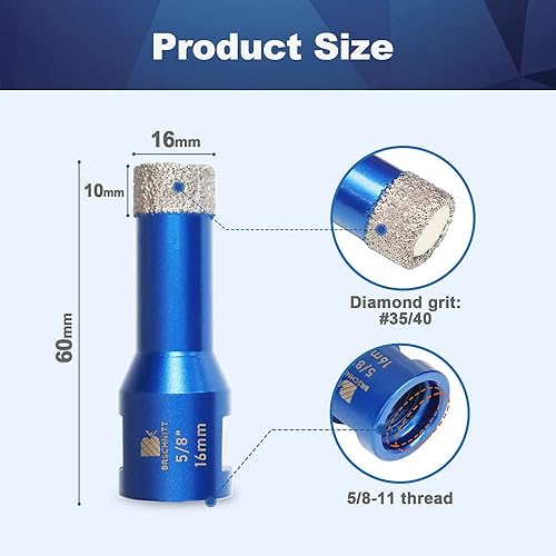 Miniatura 9 de Broca de núcleo de diamante de 2 pulgadas para baldosas de porcelana, cerámica, mármol, granito, perforación, 1 pieza de sierra de diamante soldada