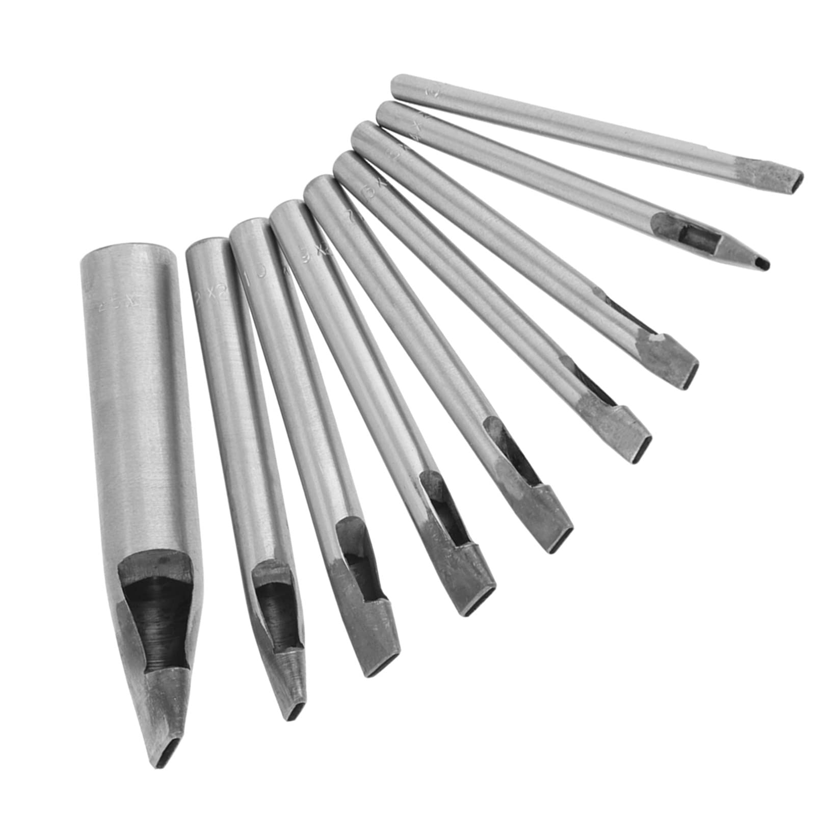 9pcs 2mm Leather Oval Shape Hole Punch Kit Cutter Hollow Leather Rubber Belt Watch Band Gasket DIY Craft Hollow Punches