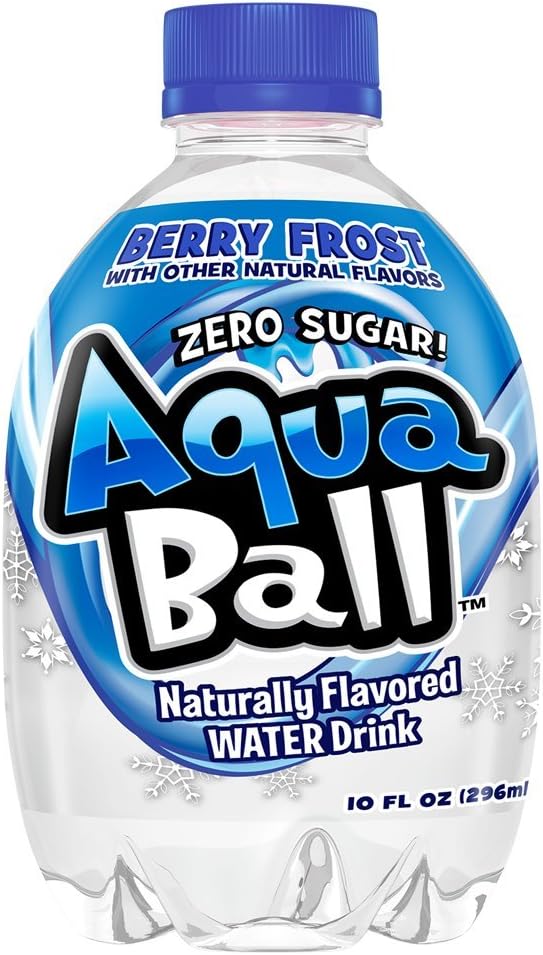 AquaBall Naturally Flavored Water, Berry Frost, 10 Ounce (Pack of 24)