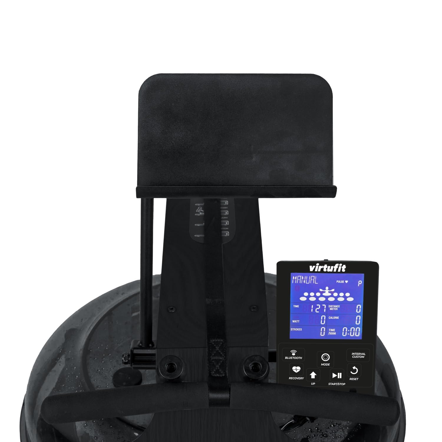 VirtuFit Elite Wasserwiderstands-Rudertrainer aus Holz - Schwarze Ausgabe - Rudermaschine - Wasser Rudertrainer - kostenloser Trainingsplan