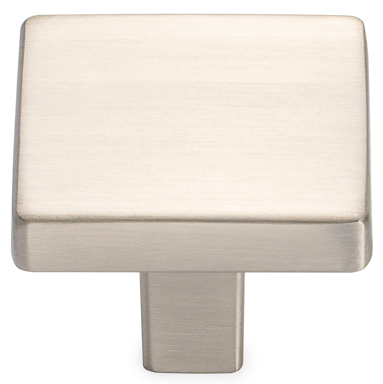 KOOFIZO 10 Pack Brushed Nickel Cabinet Knobs Stain Nickel Drawer Knobs K03 Square Single Hole Cabinet Pulls for Cabinets Drawer Dresser Cupboard