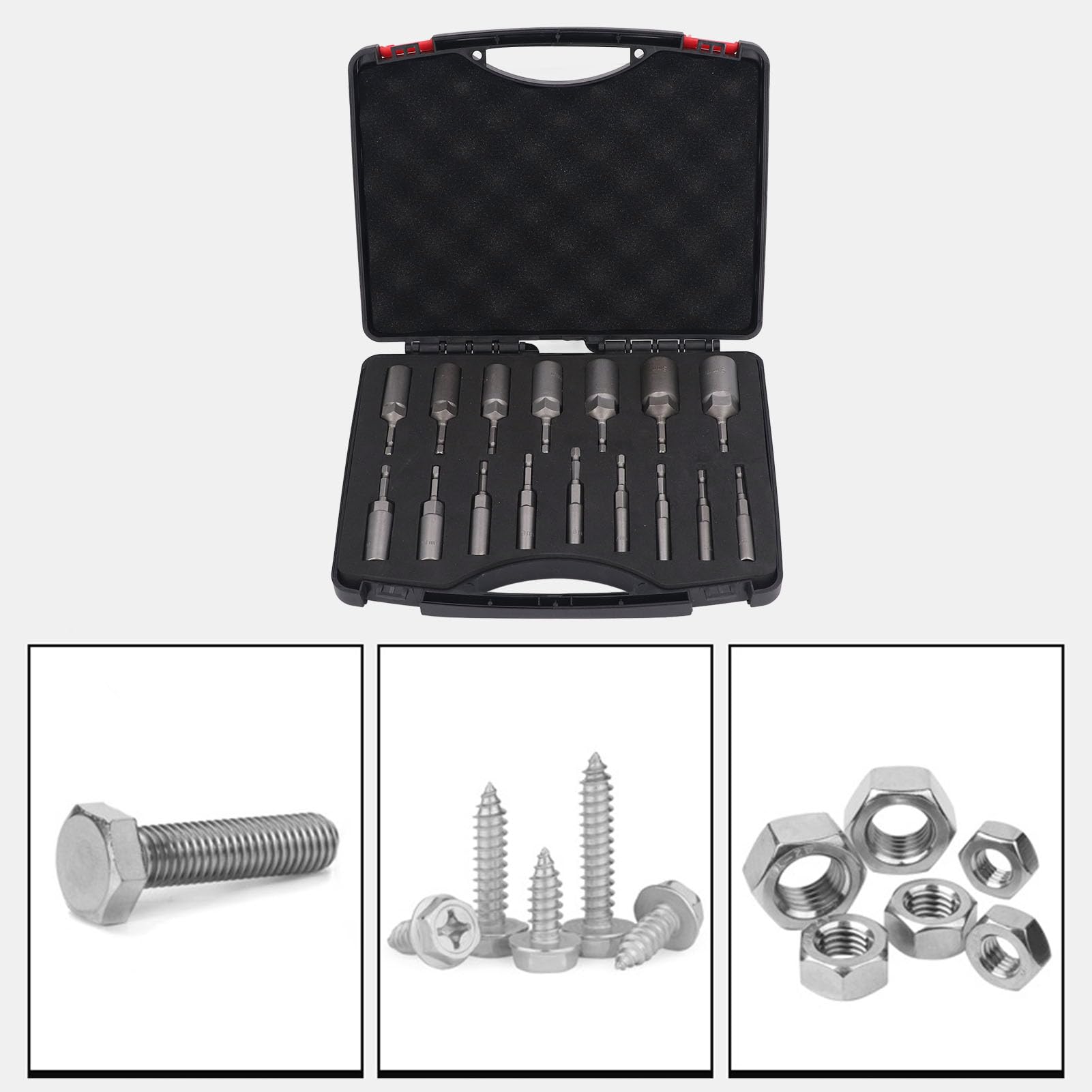 Juego de Vasos de Llave Hex 16PCS Adaptador de Vaso Profundo