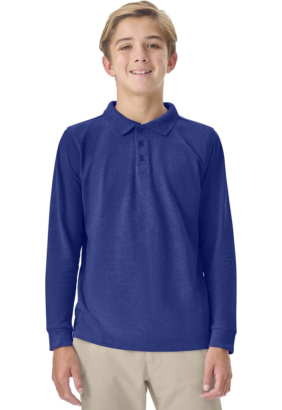 Classroom School Uniforms Long Sleeve Pique Polo T-Shirt for Men and Women