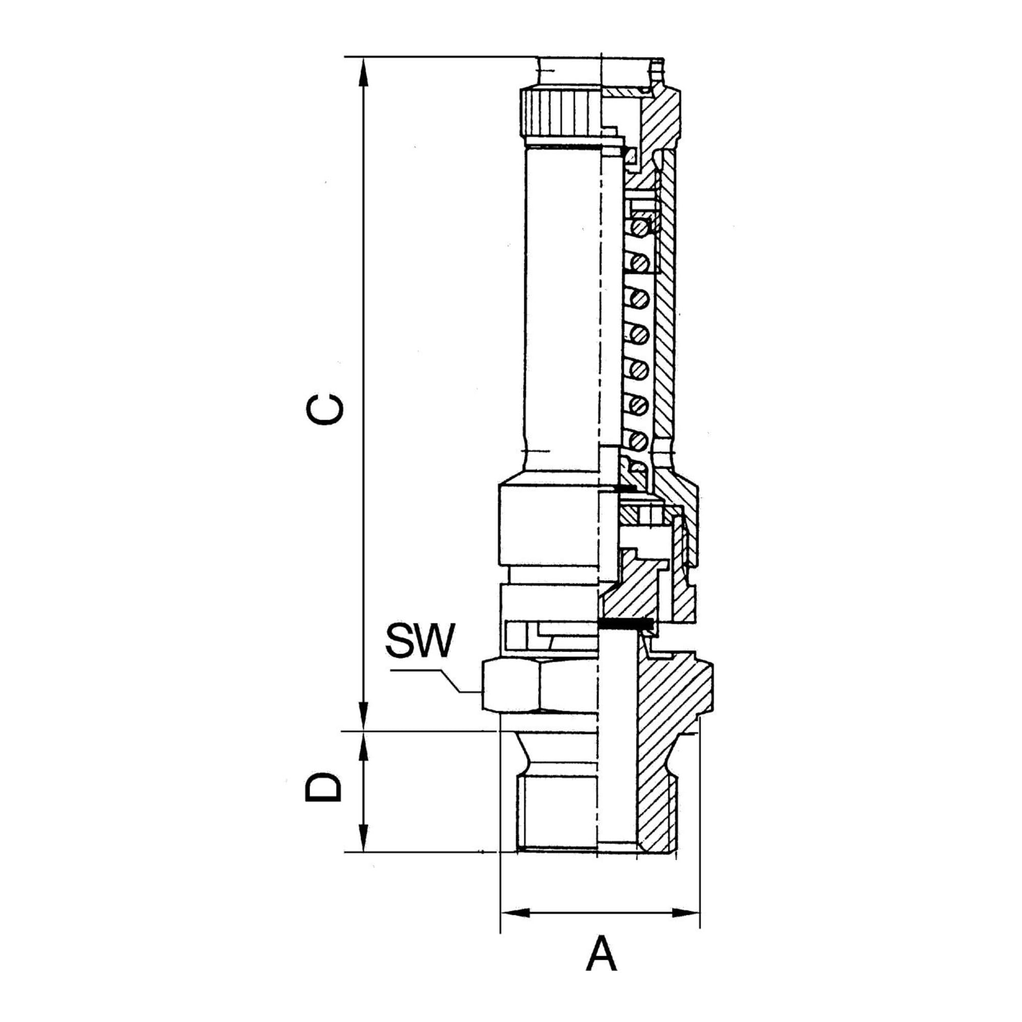 RIEGLER 104742-227.66-11,0 Sicherheitsventil DN 10, Messing, G 3/4, Ansprechdruck 11 bar, 1Stk