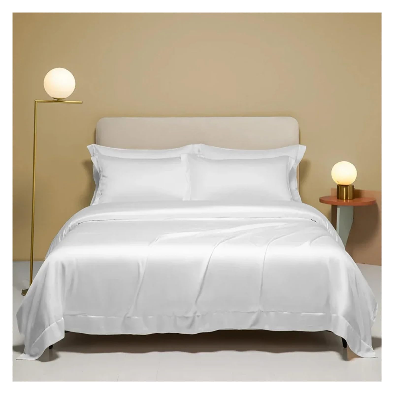 Sbcgfy C Luxury Green Silk Bedding Set Solid Olor Duvet Over Pillow Ase Bed Sheet Quilt Over Double King Queen Bed Set,Otton Duvet,-Queen