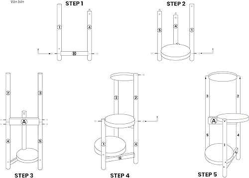 Miniatura 7 de Soporte para plantas de 3 niveles soporte para plantas de madera de mediados de siglo alto de 30 pulgadas con soporte para tres estantes para