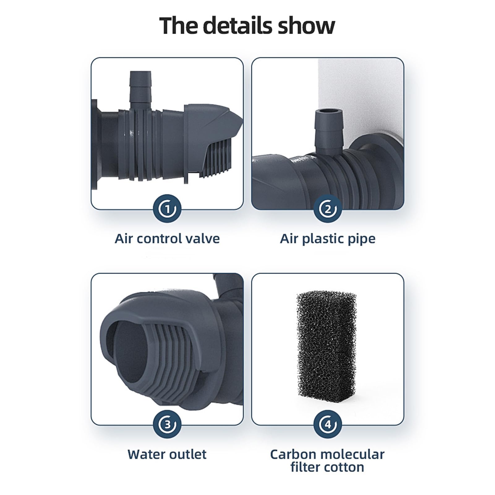Kavolet Filtro para Acuario 15 W, Filtro Acuario Interno con Flujo máximo de 1000 l/h, Filtro Pecera para Tanques de Agua de 80-250L, Flujo de Aire Ajustable, silencioso y bajo Ruido