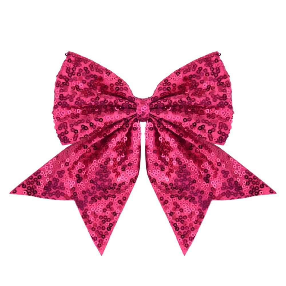 Glitter Sparkle Bow Hair Clips Accessories for Girls Women Sequin Hair Bow Hair Accessories for Women Teenagers Rose Red Sparkling Bowknot Bobby Pin Y2k Sparkly Hairpins for Party Prom