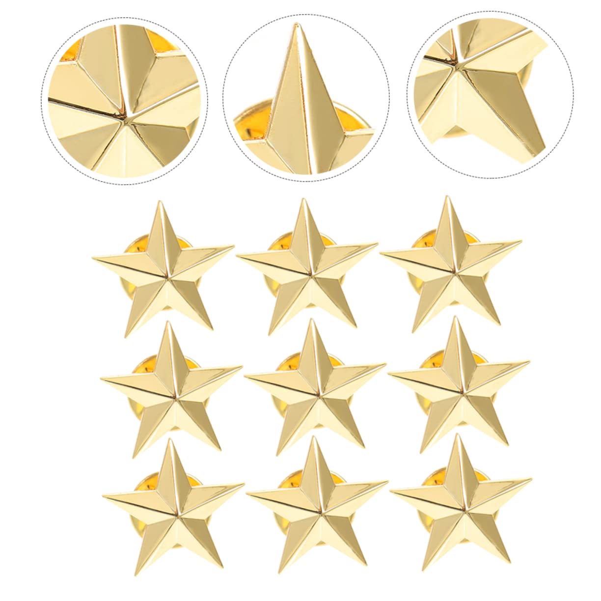 BESPORTBLE Pentagramm Anstecker Bestickter Stern Punkt Anstecker Patriotische Dekoration Hochzeit Für Sternbrosche Gedenknadel Patriotisches Anstecker Fünf Partys Legierung Golden