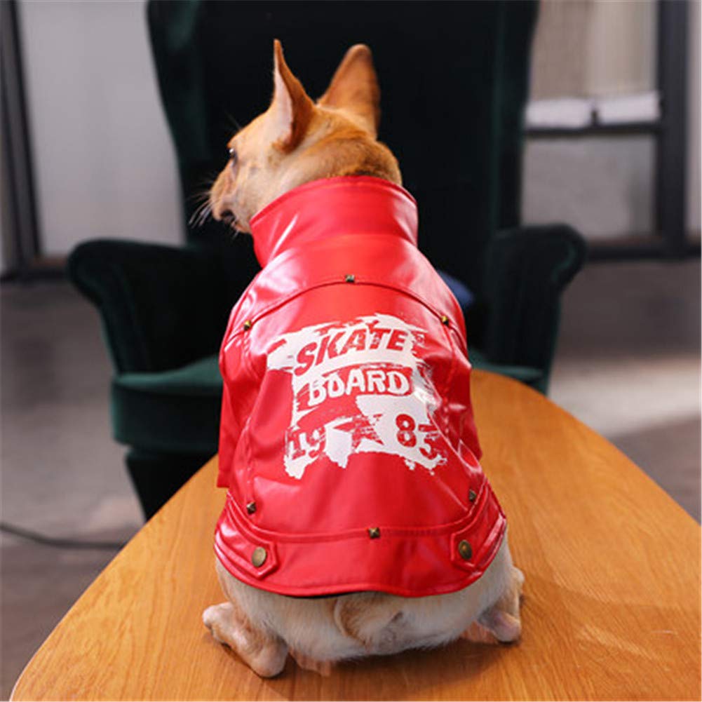 Veste pour petit chien rouge S coupe-vent et imperméable pour bouledogue français