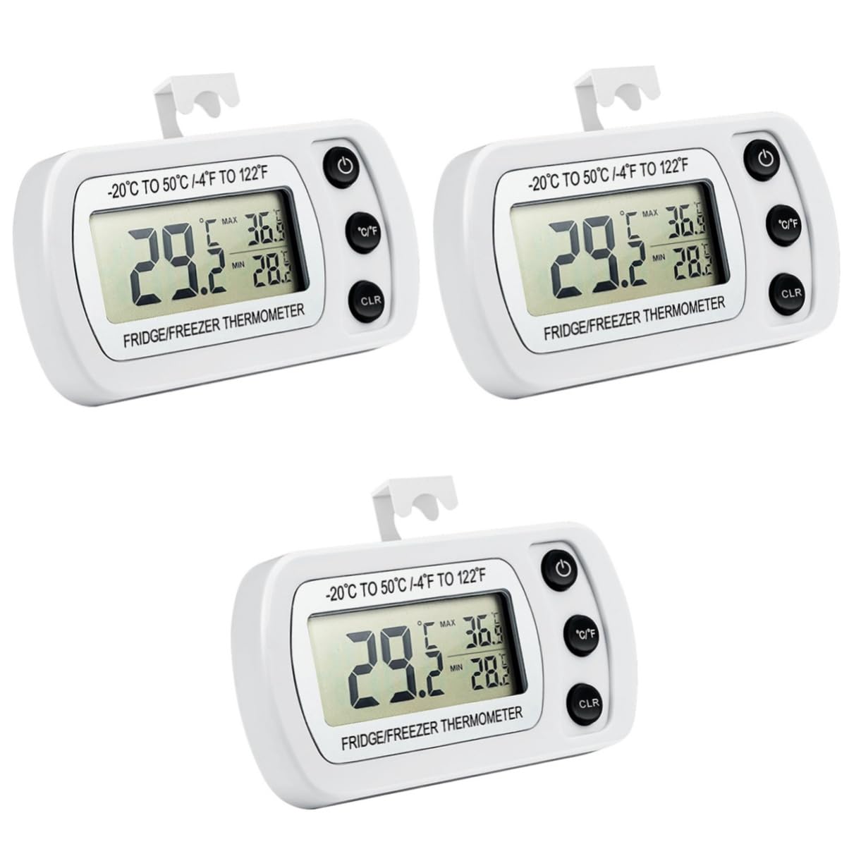 PRETYZOOM 6 Pezzi Dispositivo Di Raffreddamento Temperatura Monitor Temperatura Wireless Max Min Funzione Di Registrazione Digitale Congelatore Allarme Termometro