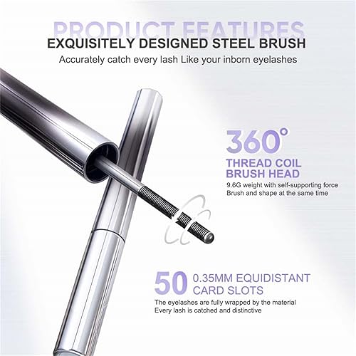 Miniatura 7 de Máscara de rizador, varita de rímel de metal, rímel de pestañas rizadoras 3D, máscara de pestañas de hierro con cerdas menos de hierro, rímel