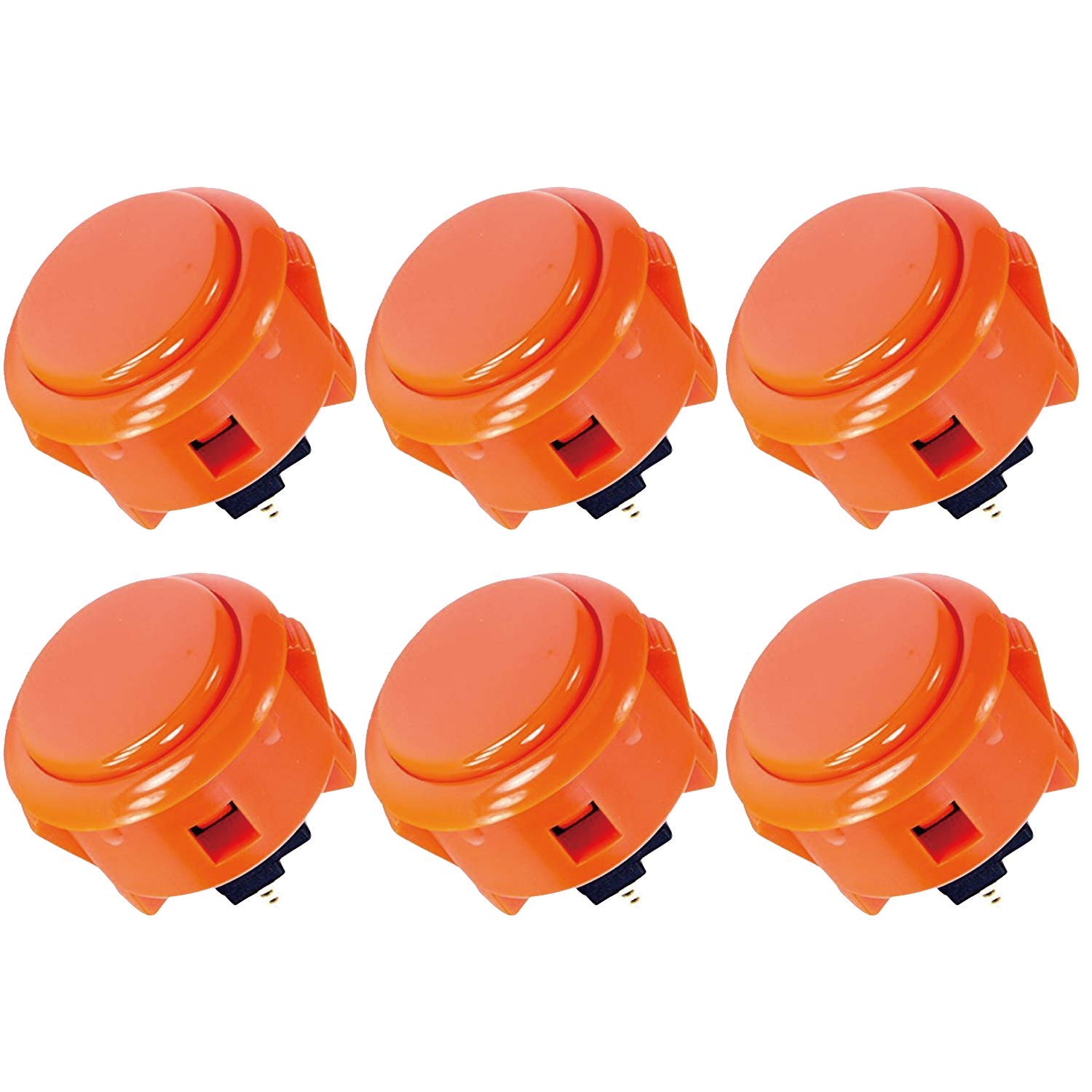 SANWA Lot de 8 boutons poussoirs originaux OBSF-30 - 30 mm - Pour jeux vidéo Arcade Jamma et joystick d'arcade (Orange) S@NWA