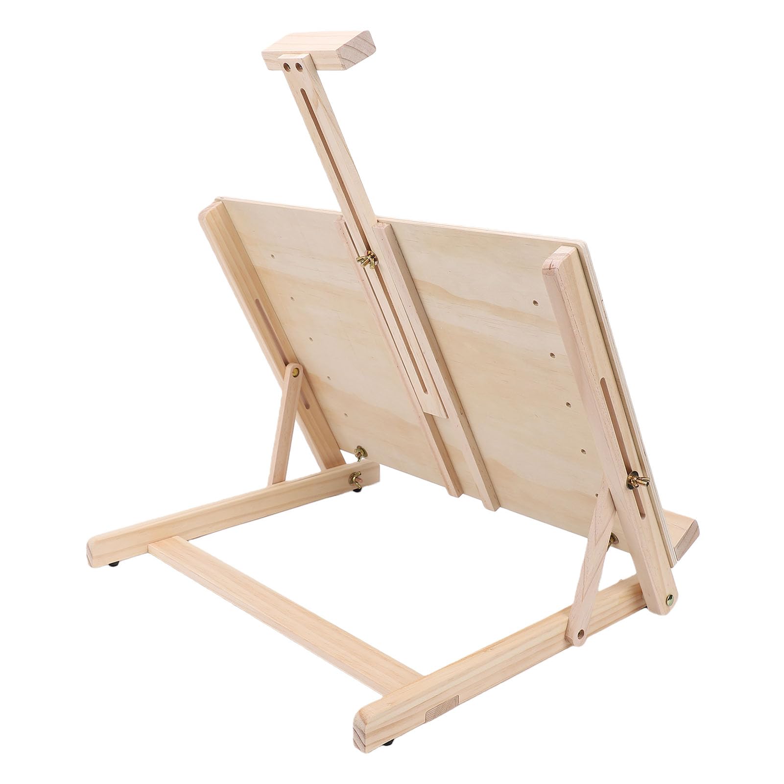 Caballete de Mesa, Caballete de Madera con ángulo Ajustable de 0 a 80 Grados, Portátil con Base Antideslizante y Bandeja Ajustable para Pintar Bocetos y Exhibir Obras de Arte