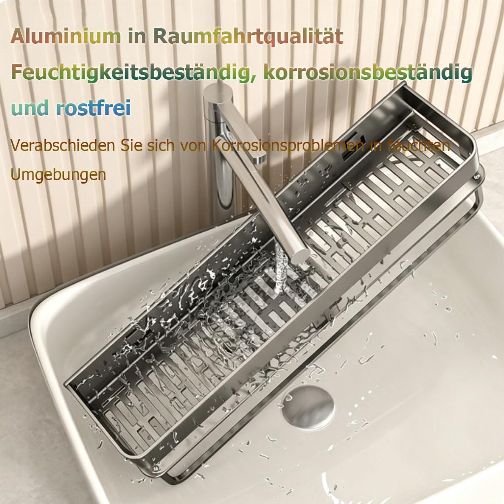 Estante de Ducha sin perforar para Pared del baño, toallero con Gancho, Estante de Ducha de Metal para Gel de Ducha, cosméticos, Accesorios de baño,C,50cm