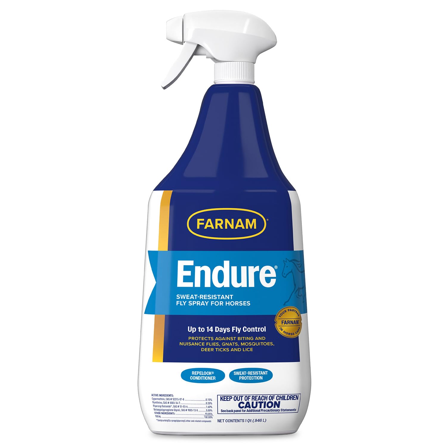 Farnam Endure Sweat-Resistant Fly Spray for Horses 1 Qt
