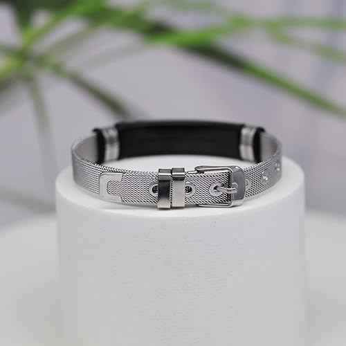 Miniatura 6 de 2025 ULtimate Mens bracelet,Black bracelets for men,Stylish Adjustable Cross Stainless Steel Mesh Chain Wrist Band men's jewelry braclets for