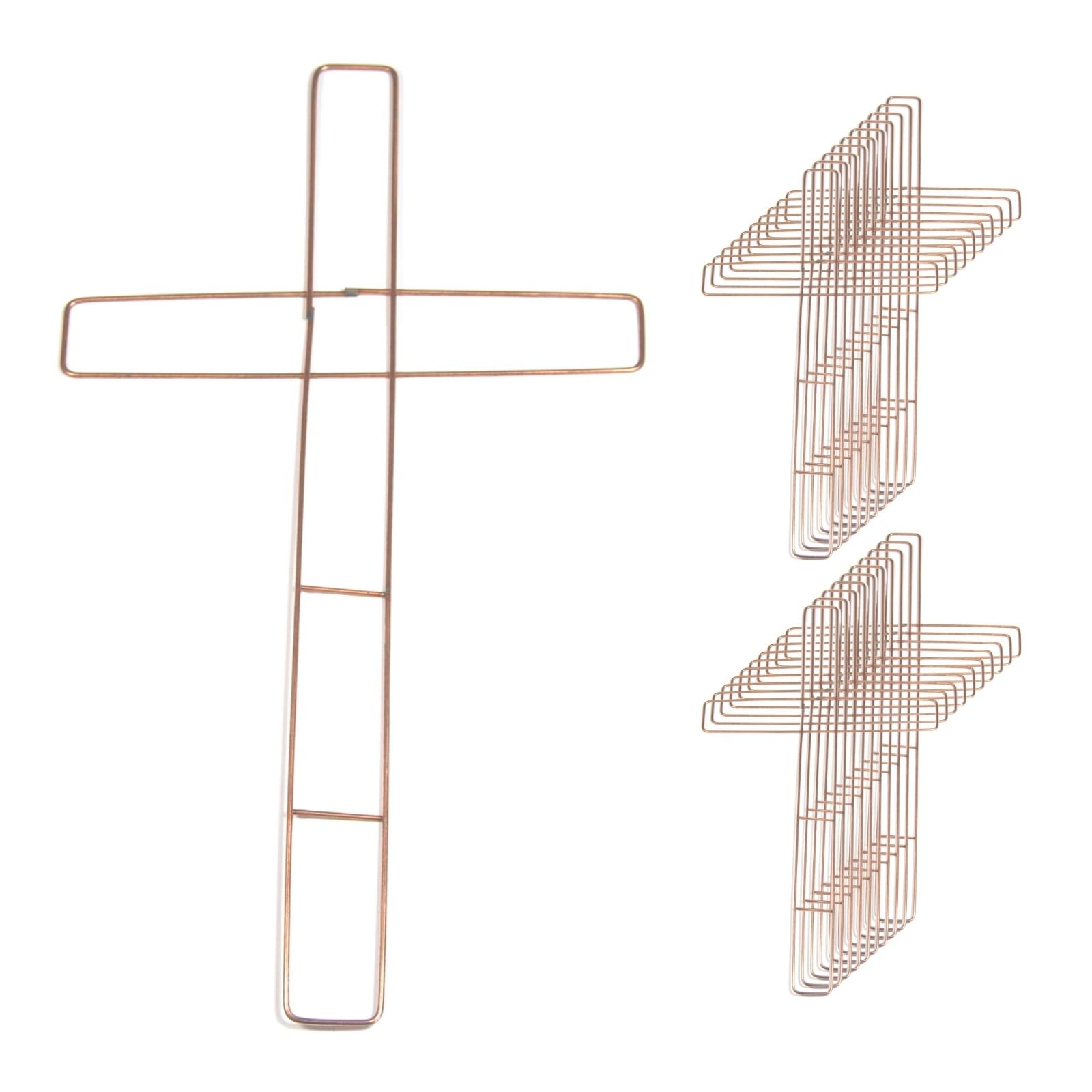 celloexpress 24"/61cm Flat Cross Metal Wreath Frame - Florist Ring Base Wreath Making Christmas Memorial Home Hanging Decorations (Pack of 25)
