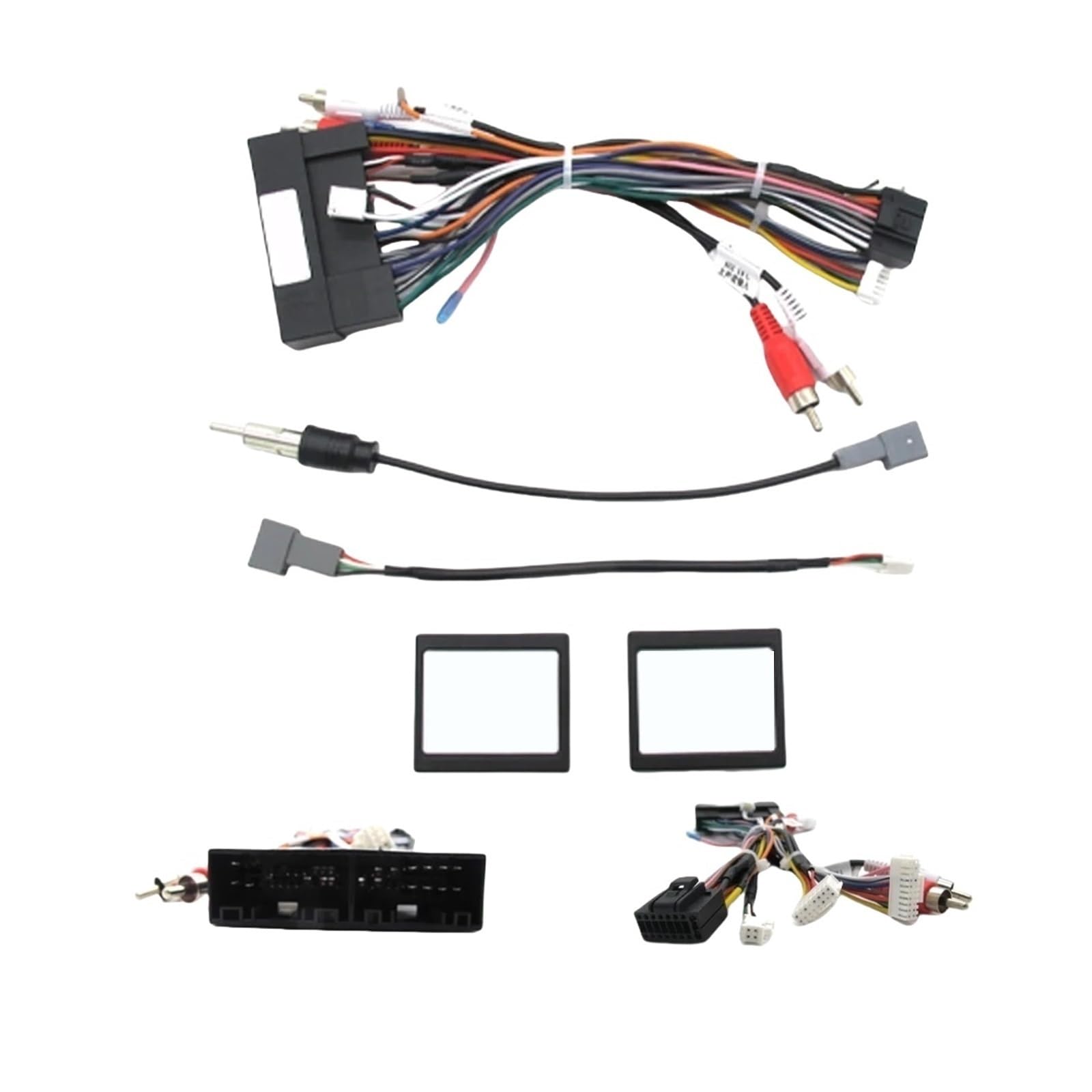 Adattatore per cavo di alimentazione per lettore DVD a 16 pin per auto con 2 scatole Canbus, Compatibile per Hyundai IX35 Sonata 8 Santafe, Compatibile per cablaggio Kia K3.