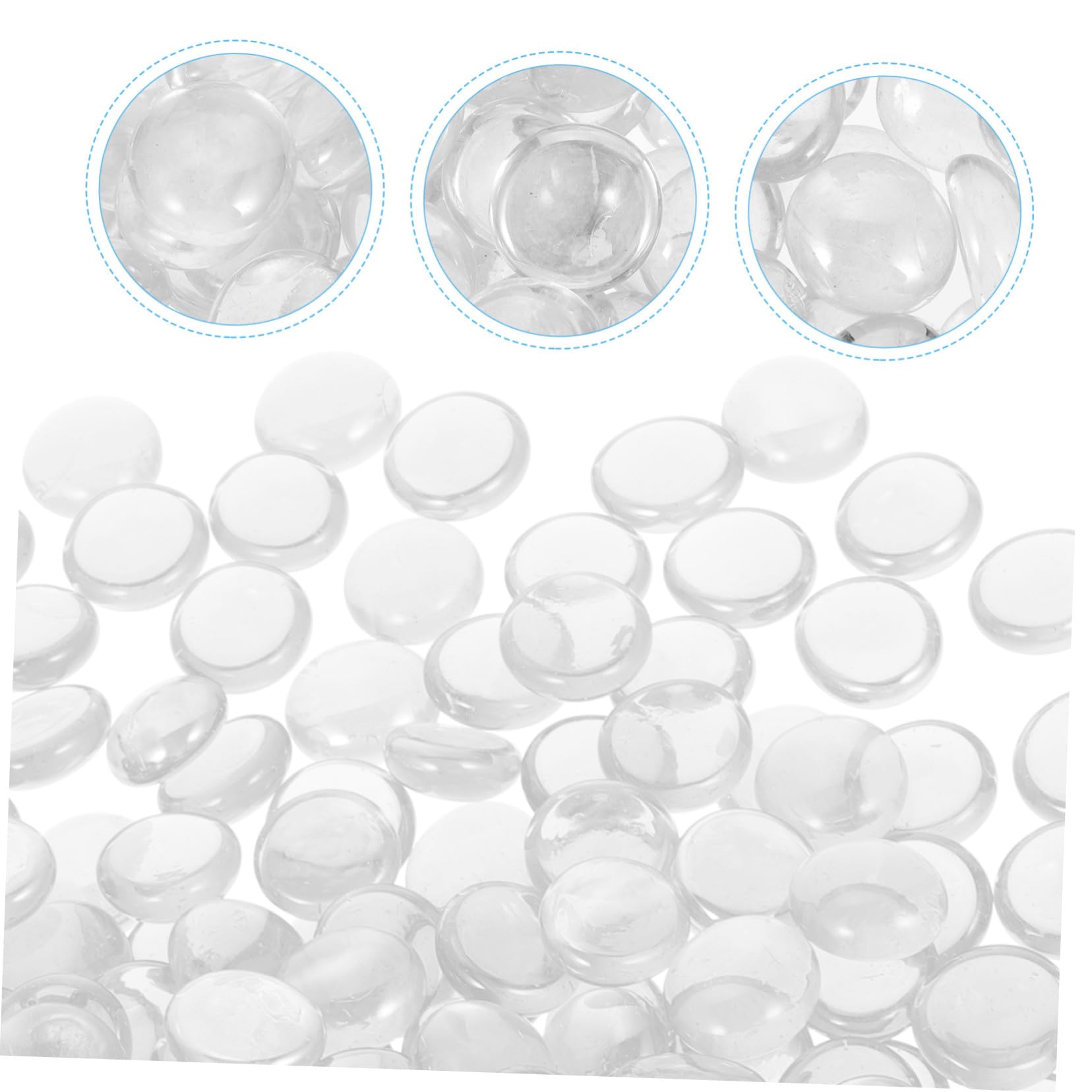 Verre D'aquarium 1kg en Verre pour Plantes et Décoration | Pierres Transparentes, Usage Aquarium et Pots de Fleurs, 16 à 19mm, 1 Paquet, Style Table