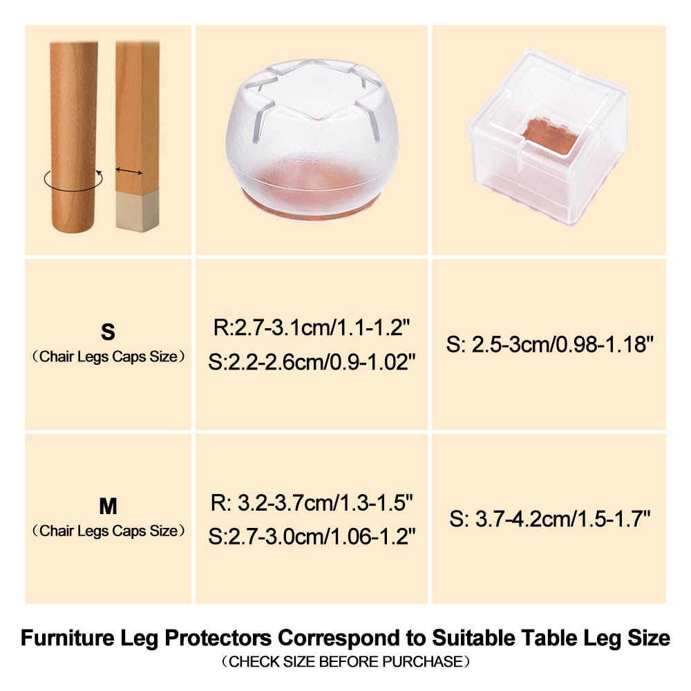 Ezprotekt 24 stuks stoelbeensokken, hoge elastische vloerbeschermers, antislip stoelpootvoeten, sokkenhoezen, meubeldoppenset, pasdiameter van 1 tot 2 inch, gebreide meubelpads, kaki