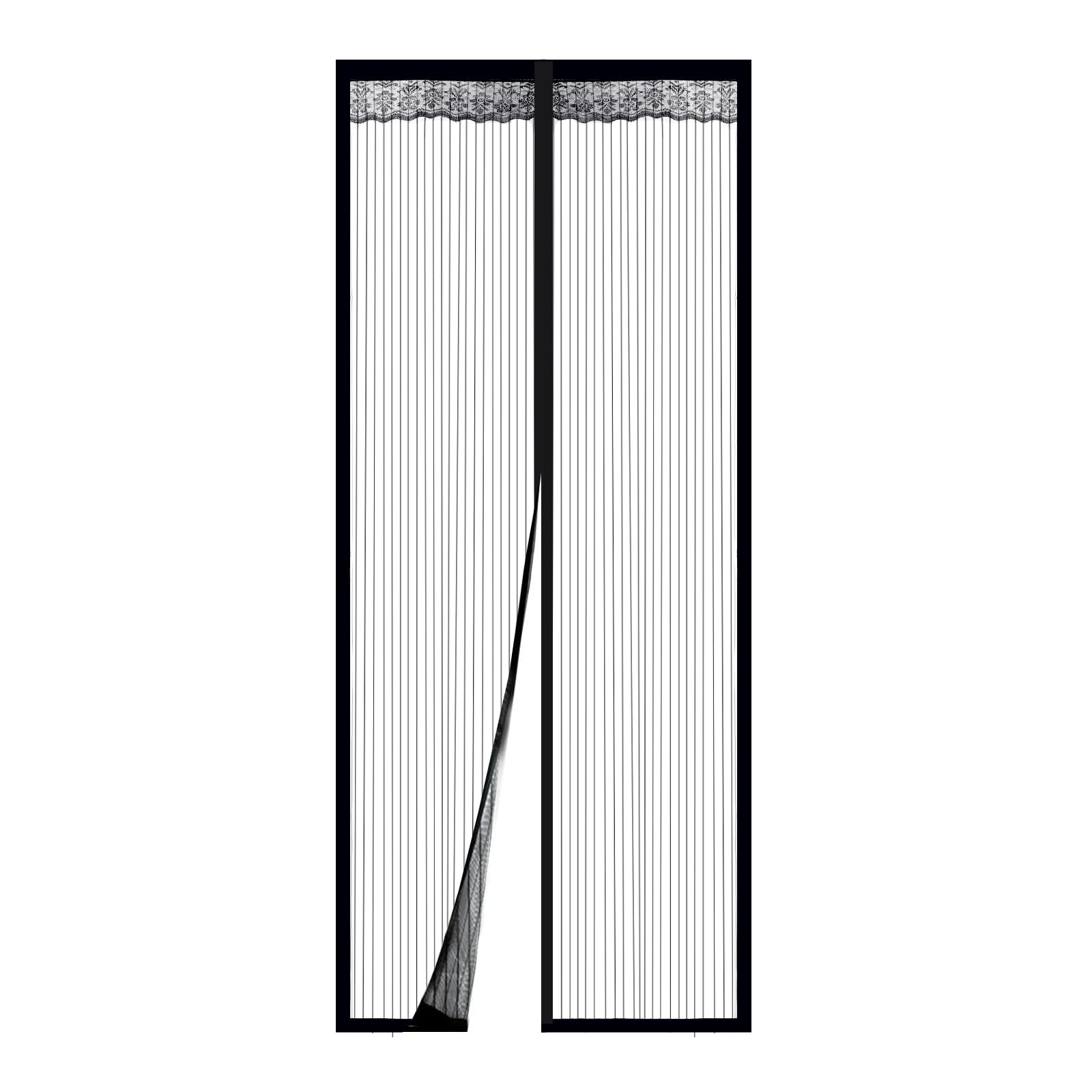 Moskitiera na drzwi 90x210 cm, ochrona przed owadami, tkanina poliestrowa, zapięcie magnetyczne, łatwy montaż na klej, idealna na balkon