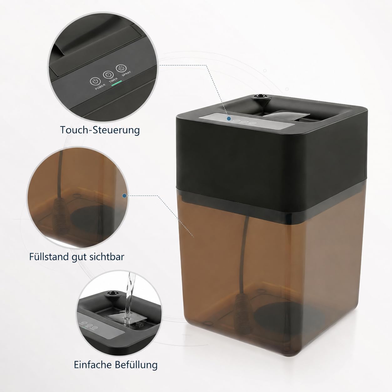 Terrarium Vernebler mit Timer,Automatischer Sprühapparat für Reptilien 12 L Wassertank, 4 Düsen,10 m Schlauch, für Terrarien