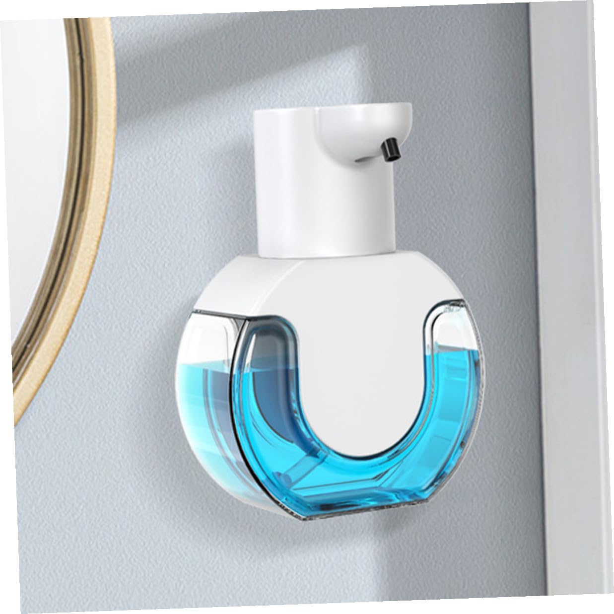 Dispenser di Sapone Automatico in Abs Sensore a Infrarossi Riutilizzabile 430ml Bianco 4 Livelli Regolabili per Uso Domestico da Tavolo o Parete