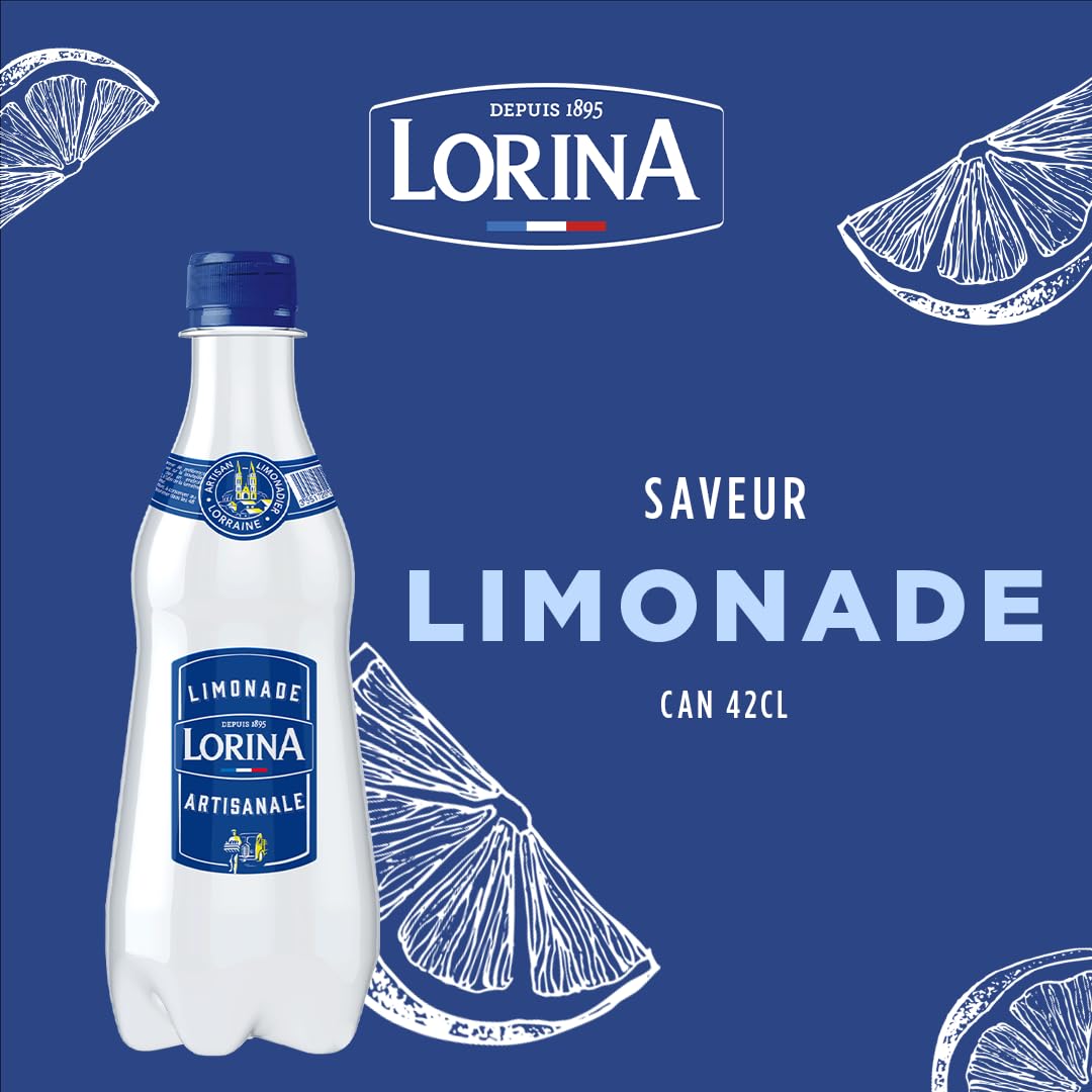 Lorina Limonade Artisanale, Boisson Gazeifiée, 42cl, Lot de 12 Bouteilles