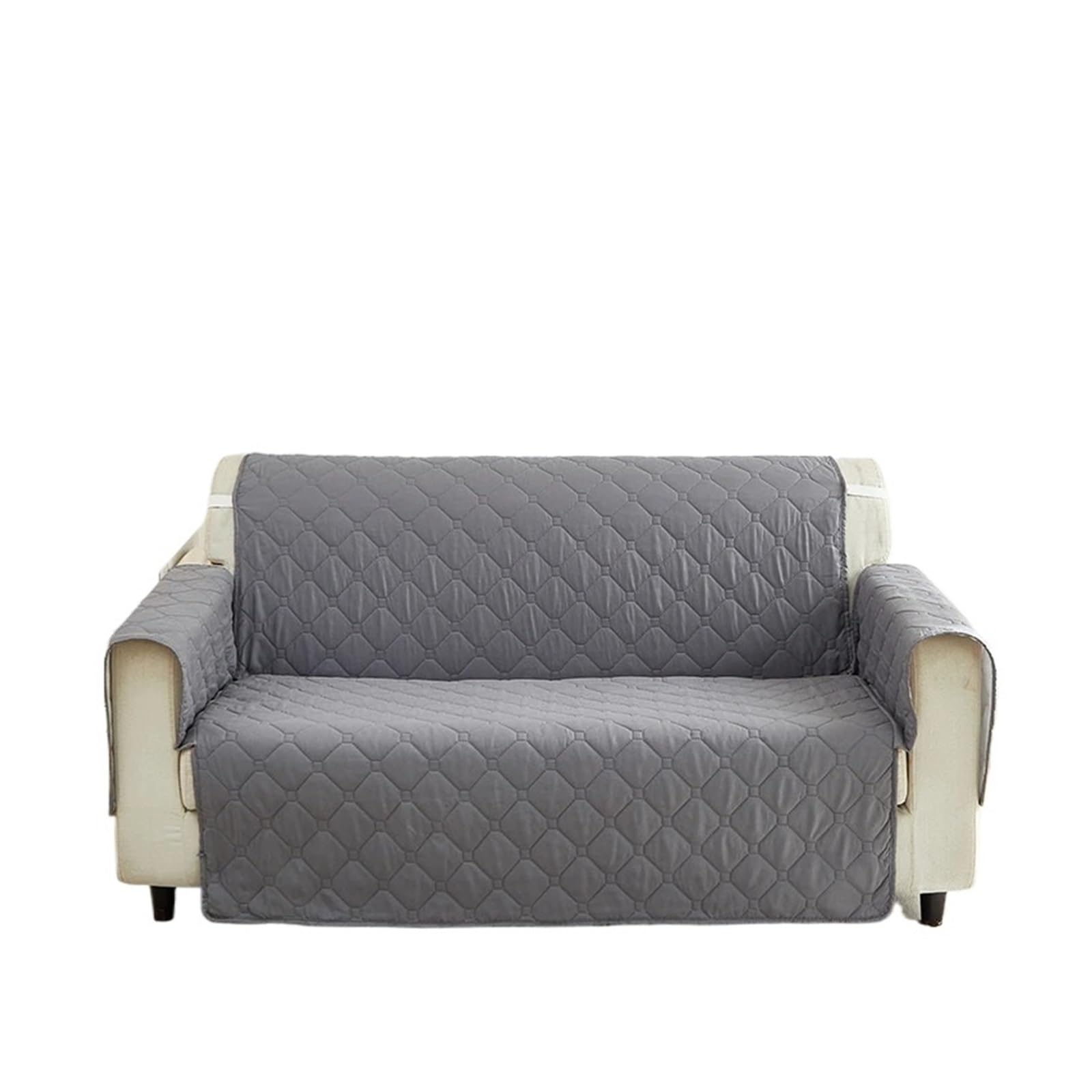 MAQDDO 1pc Integrated Sofa Cover Quilted Furniture Protector Recliner Slipcover Armchair Slipcovers for Living Room For Sofa(Grey,3 seater)